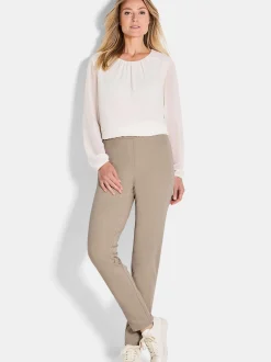 Goldner Damen Schlupfhose - Kurzgröße in beige