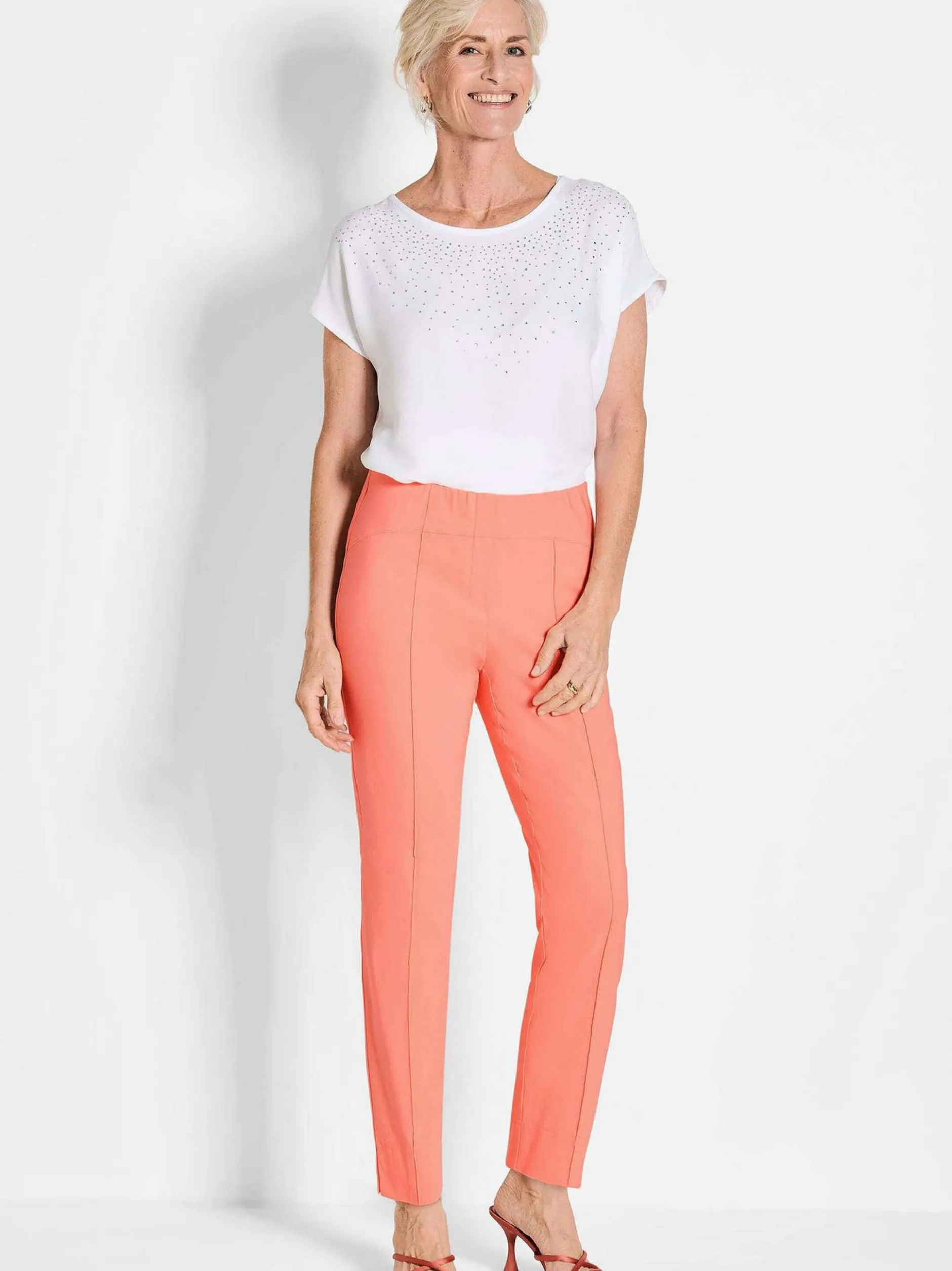 Goldner Damen Schlupfhosen in orange
