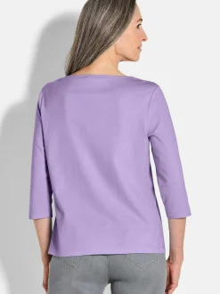 Goldner Damen Shirts in flieder - Ausschnitt: U-Boot