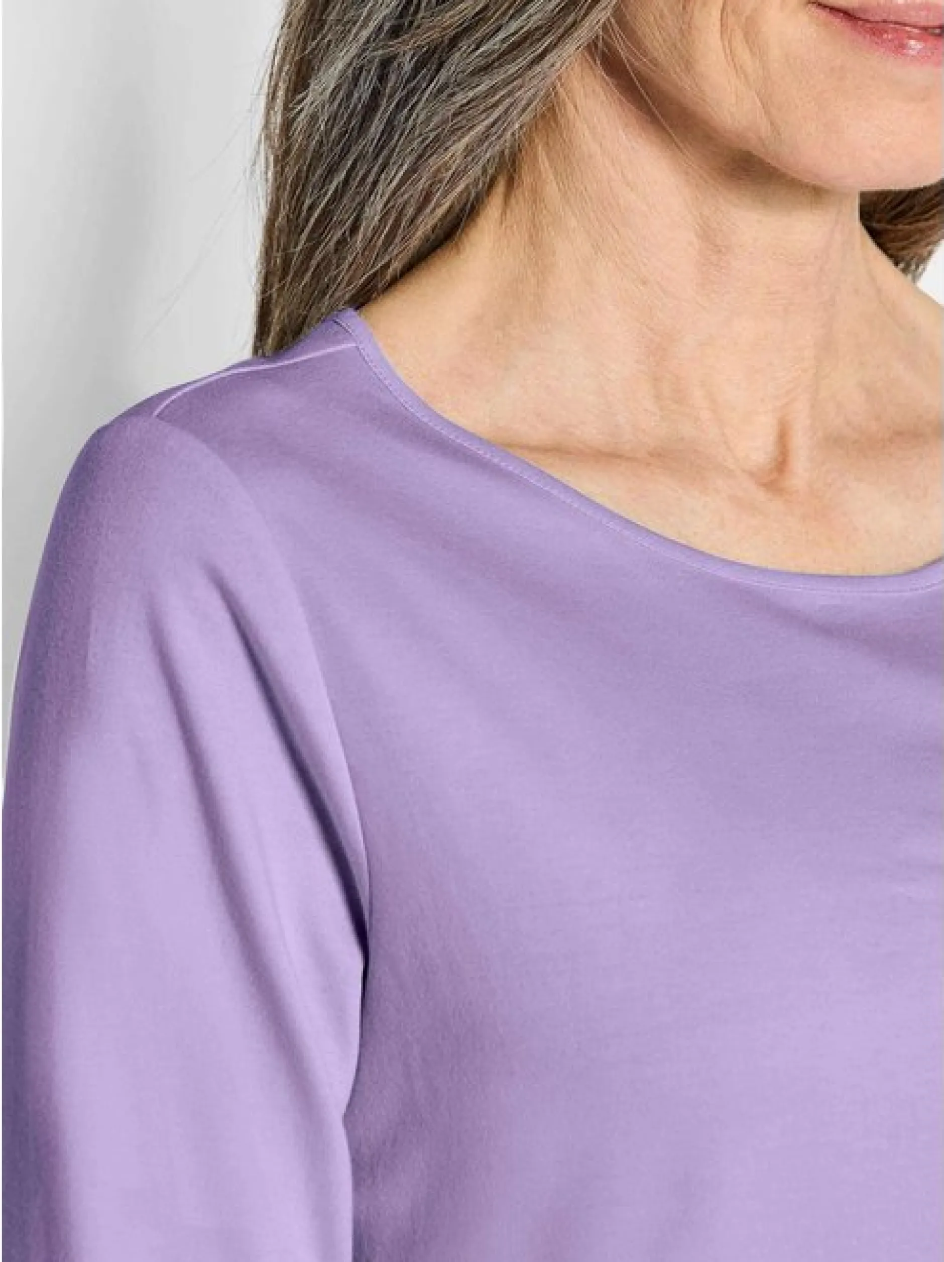 Goldner Damen Shirts in flieder - Ausschnitt: U-Boot