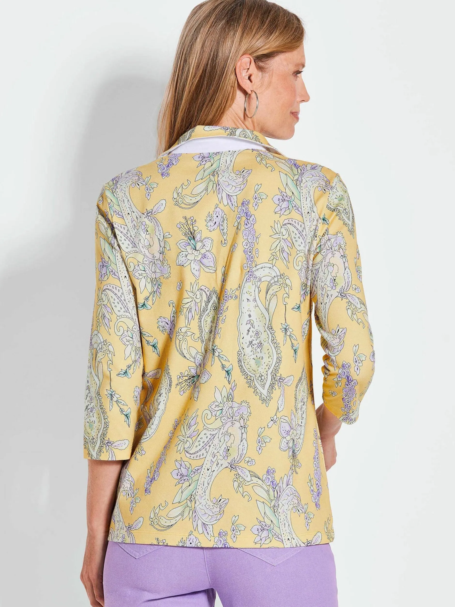 Goldner Damen Shirts in gelb - Ausschnitt: Polokragen