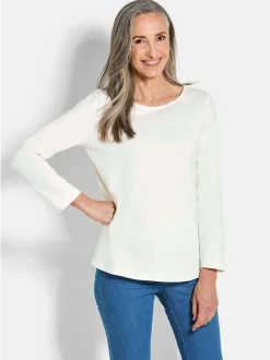 Goldner Damen Shirts in grün - Ausschnitt: U-Boot