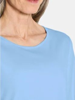 Goldner Damen Shirts in hellblau - Ausschnitt: U-Boot