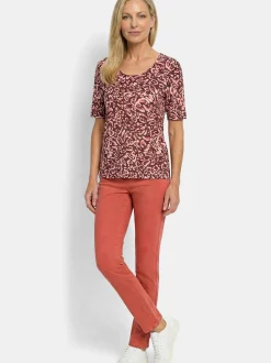 Goldner Damen Shirts in koralle - Ausschnitt: Rundhals
