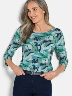 Goldner Damen Shirts in marine mehrfarbig