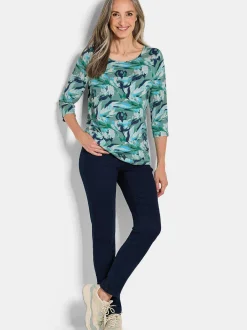 Goldner Damen Shirts in marine mehrfarbig