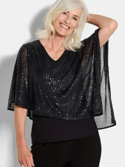 Goldner Damen Shirts in schwarz - Ärmel: 3/4 Arm