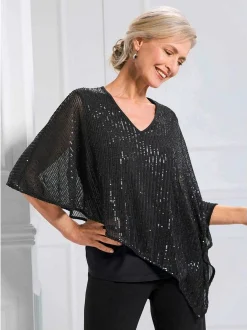 Goldner Damen Shirts in schwarz - Ärmel: 3/4 Arm