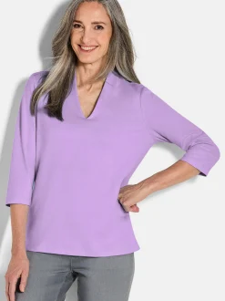 Goldner Damen Shirts - Kurzgröße in flieder