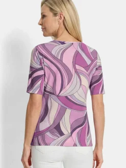 Goldner Damen Shirts - Kurzgröße in flieder