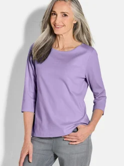 Goldner Damen Shirts - Kurzgröße in flieder
