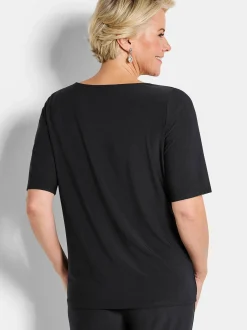 Goldner Damen Shirts - Kurzgröße in schwarz