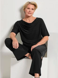 Goldner Damen Shirts - Kurzgröße in schwarz