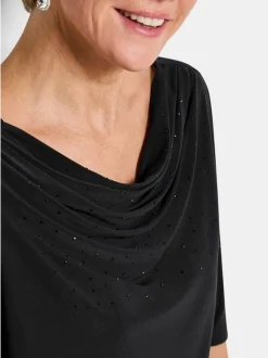 Goldner Damen Shirts - Kurzgröße in schwarz