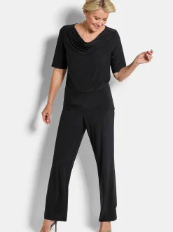 Goldner Damen Shirts - Kurzgröße in schwarz