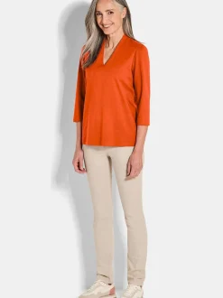 Goldner Damen Shirts - Kurzgröße in terra