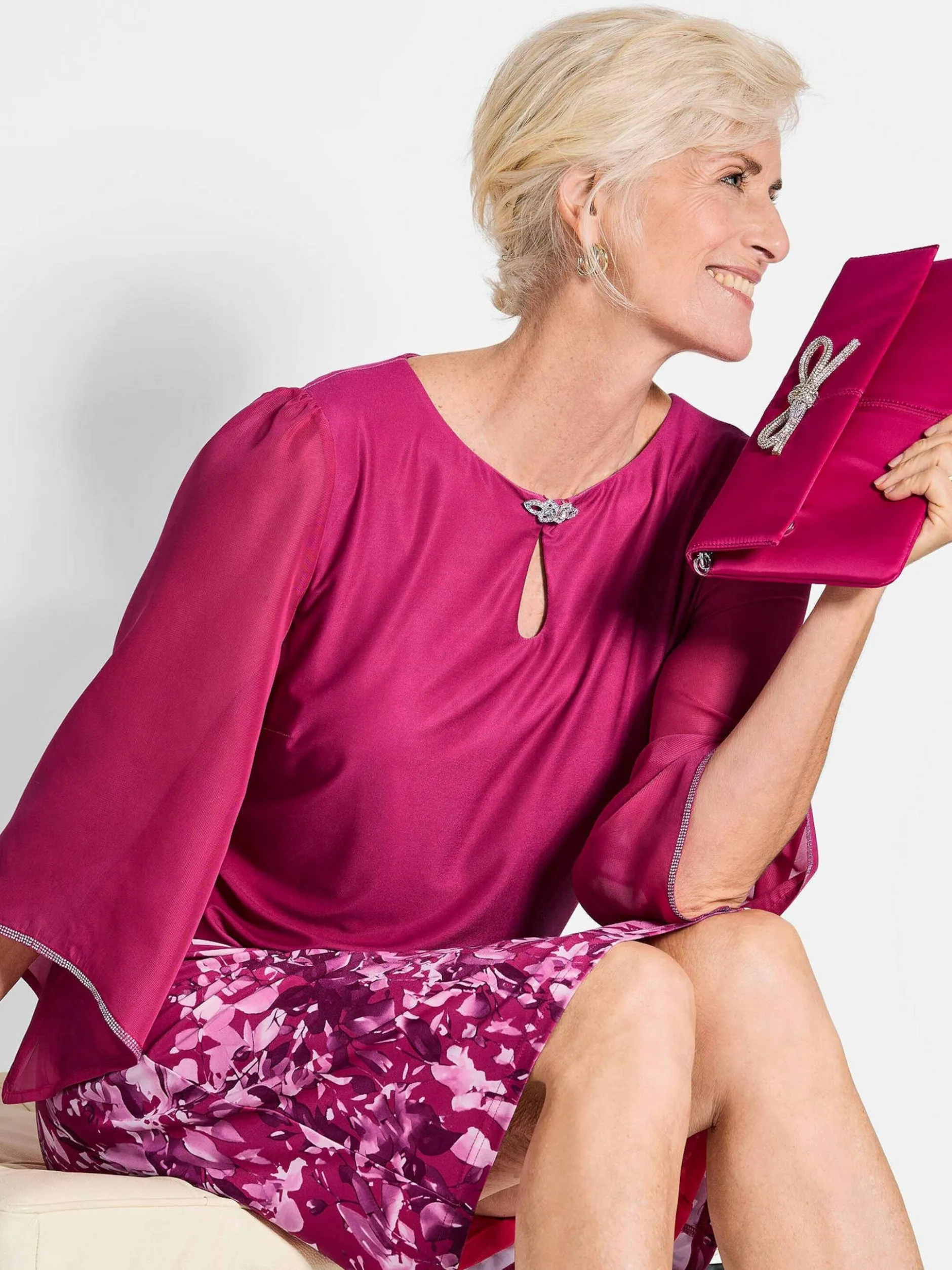 Goldner Damen Sommerkleider - Kurzgröße in pink