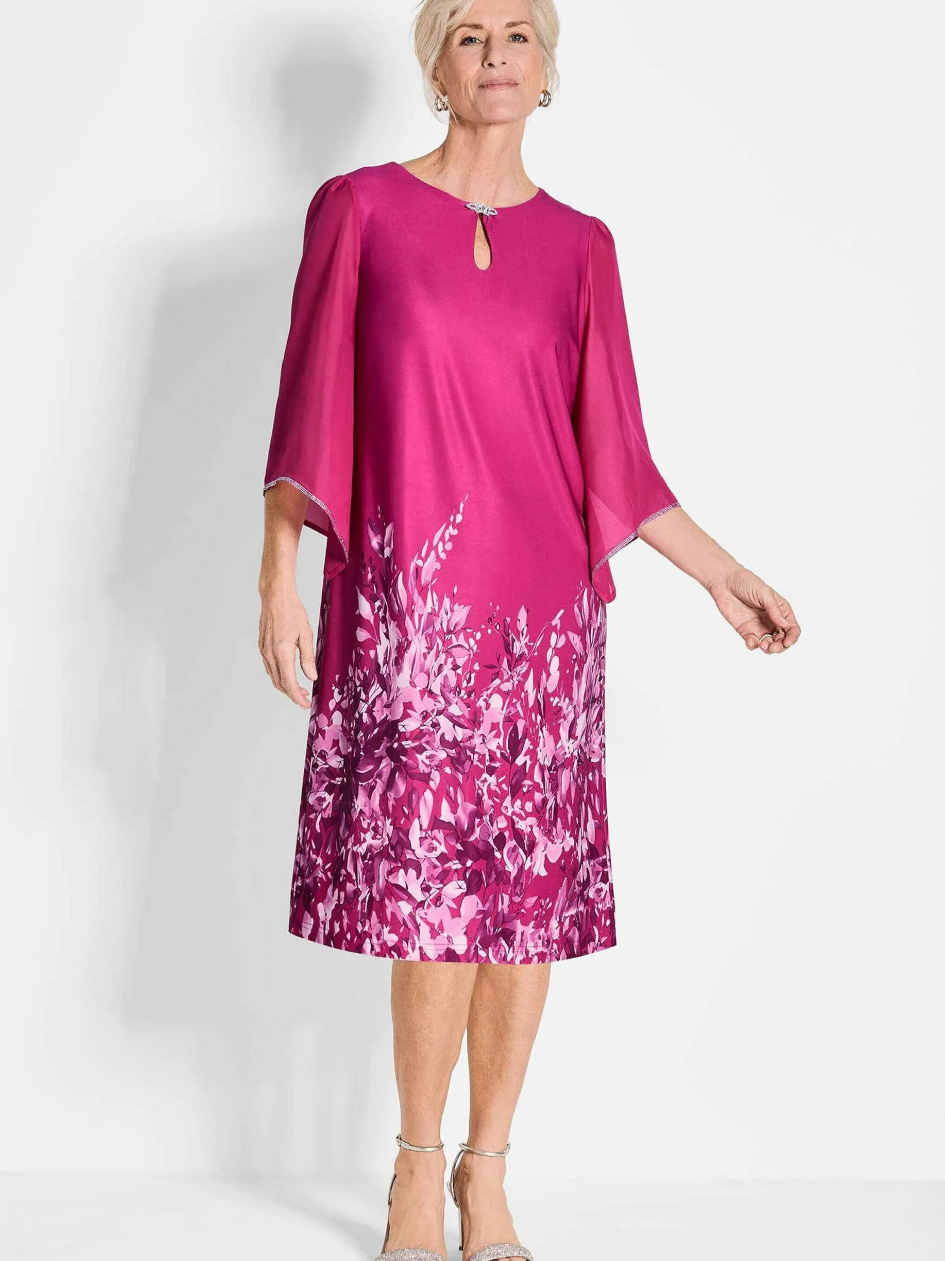 Goldner Damen Sommerkleider - Kurzgröße in pink