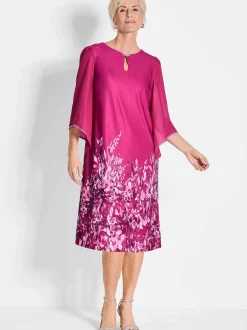 Goldner Damen Sommerkleider in pink - Ausschnitt: U-Boot