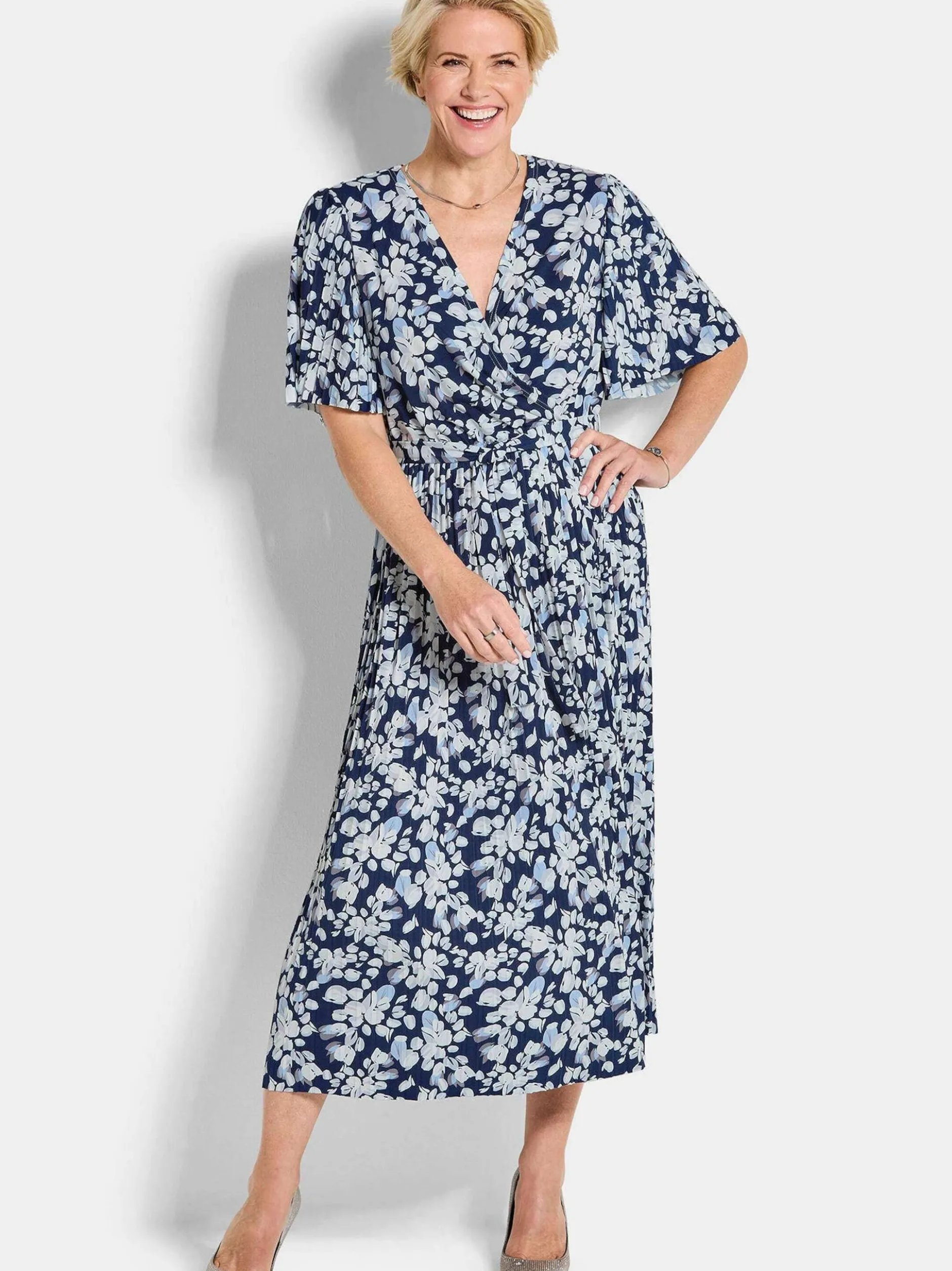 Goldner Damen Sommerkleider - Kurzgröße in marine