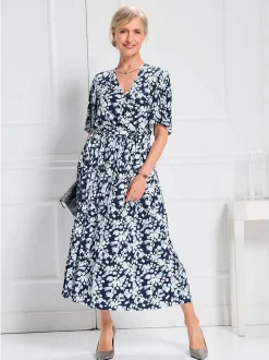 Goldner Damen Sommerkleider - Kurzgröße in marine