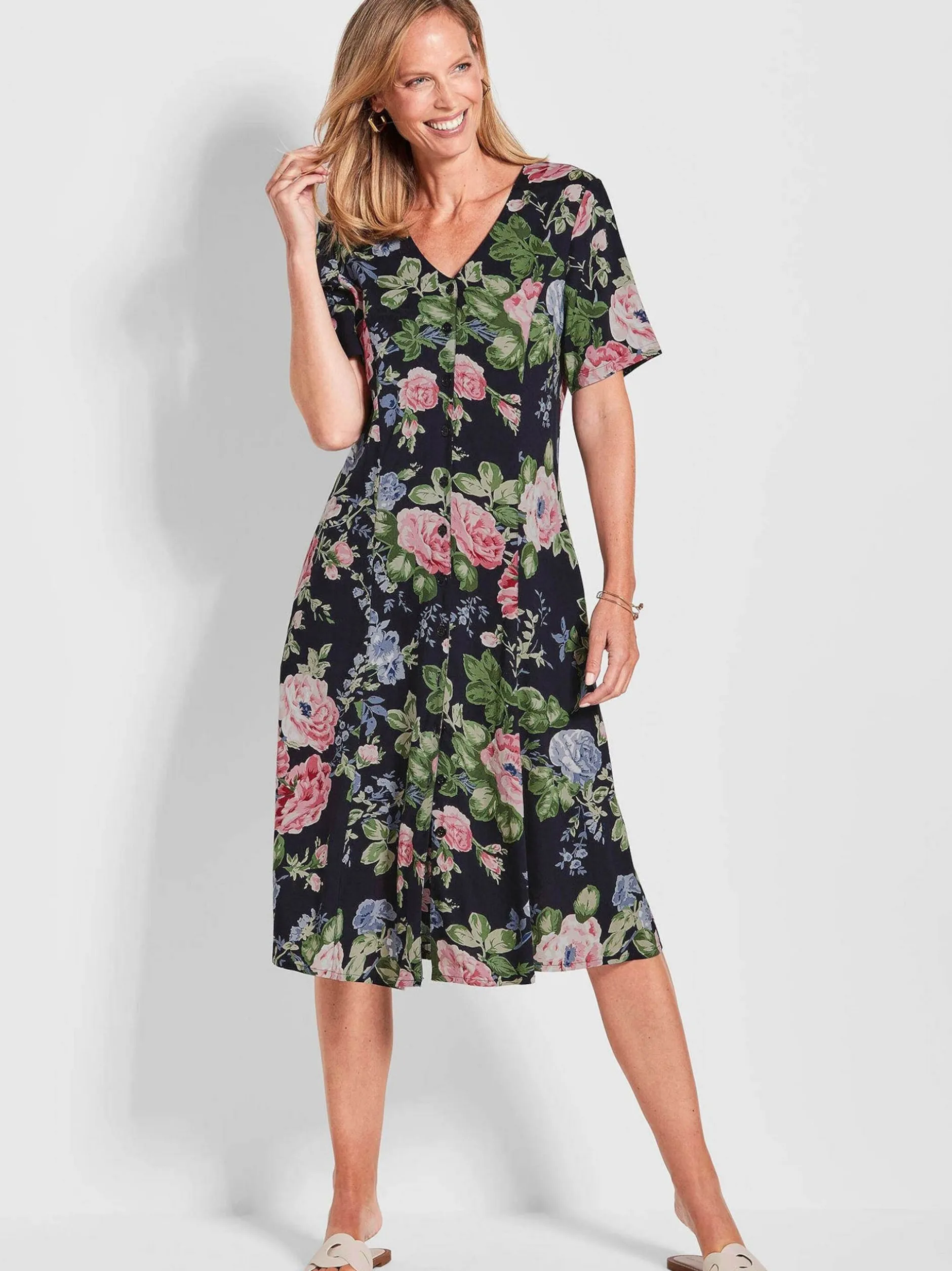 Goldner Damen Sommerkleider in marine