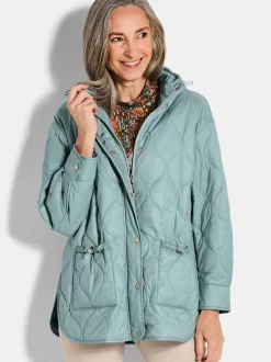 Goldner Damen Steppjacken in grün