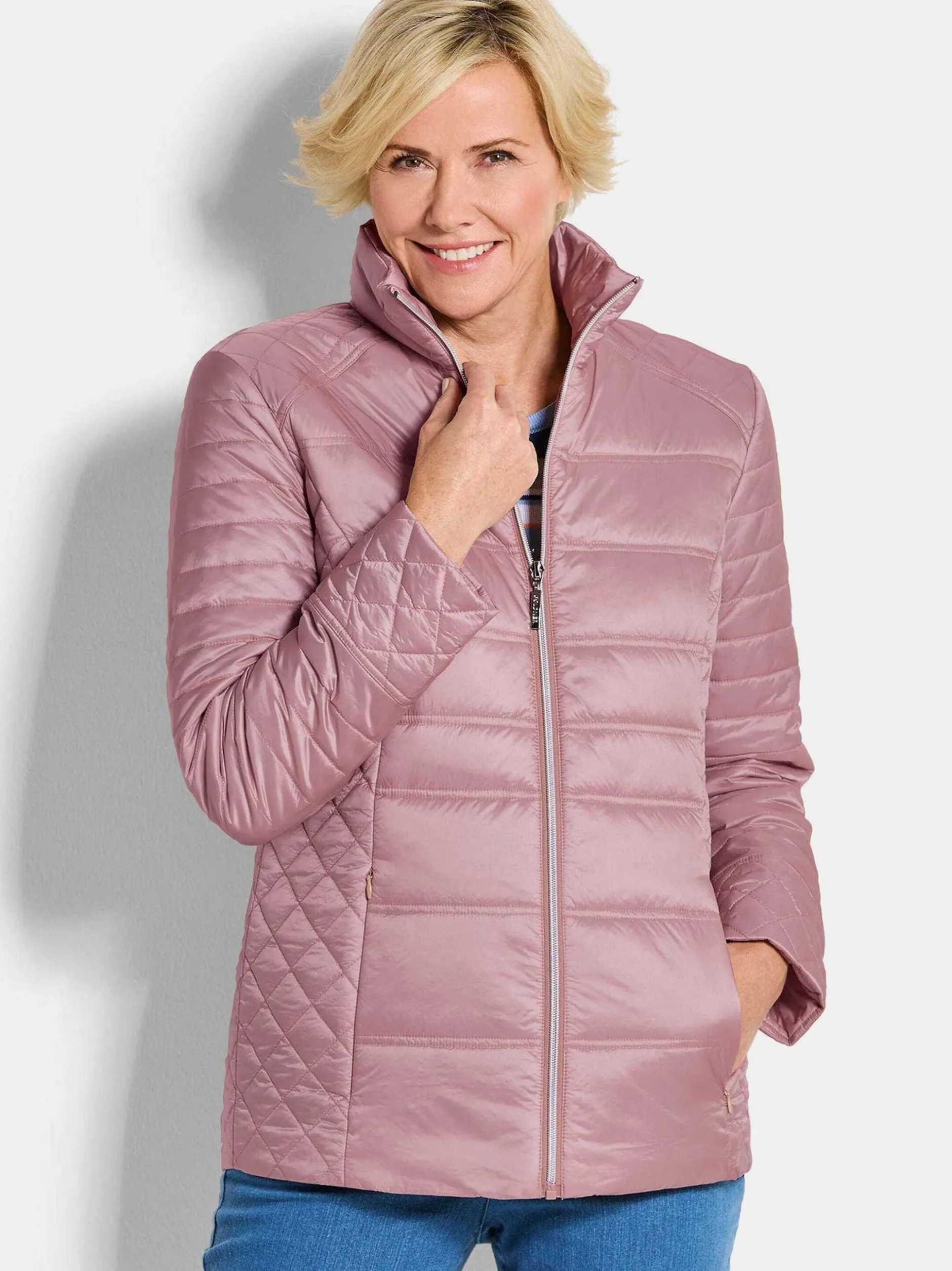 Goldner Damen Steppjacken - Kurzgröße in rosa