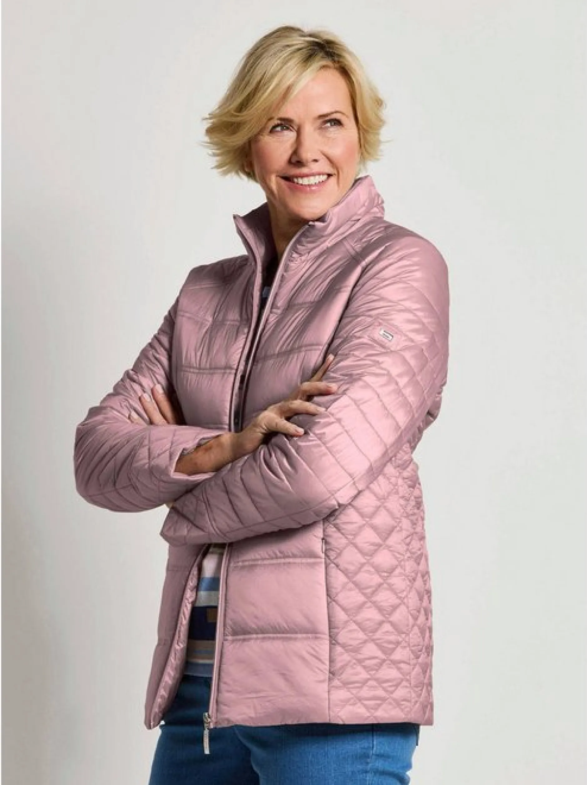 Goldner Damen Steppjacken - Kurzgröße in rosa