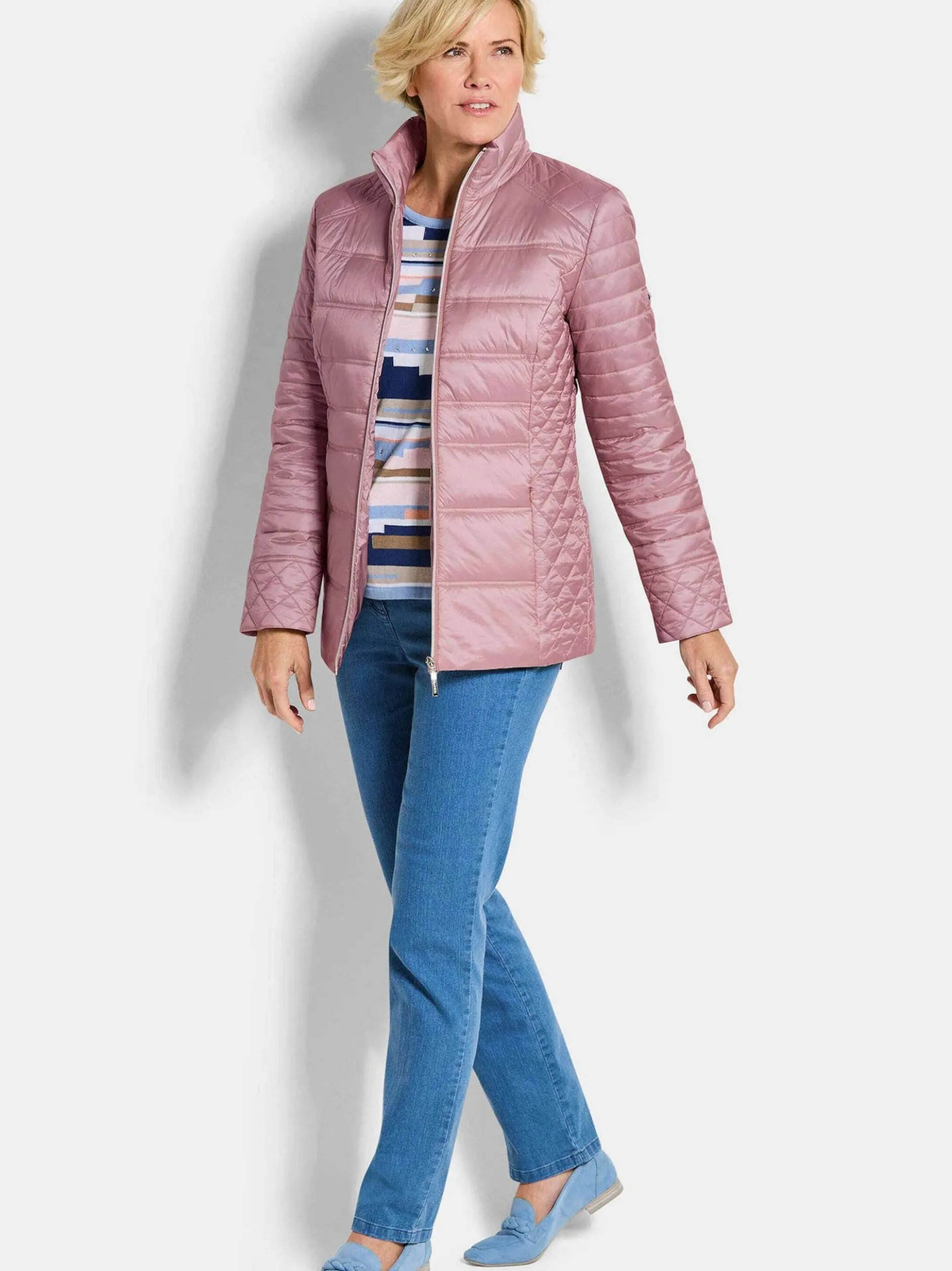 Goldner Damen Steppjacken - Kurzgröße in rosa