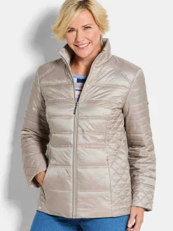 Goldner Damen Steppjacken - Kurzgröße in taupe