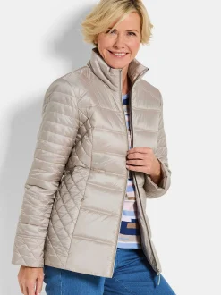 Goldner Damen Steppjacken - Kurzgröße in taupe