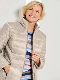 Goldner Damen Steppjacken - Kurzgröße in taupe