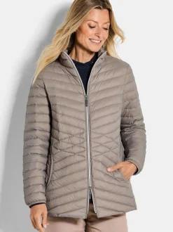 Goldner Damen Steppjacken - Kurzgröße in taupe