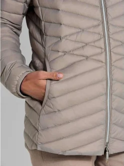 Goldner Damen Steppjacken - Kurzgröße in taupe