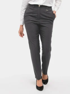 Goldner Damen Stoffhosen in anthrazit