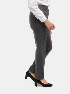 Goldner Damen Stoffhosen in anthrazit