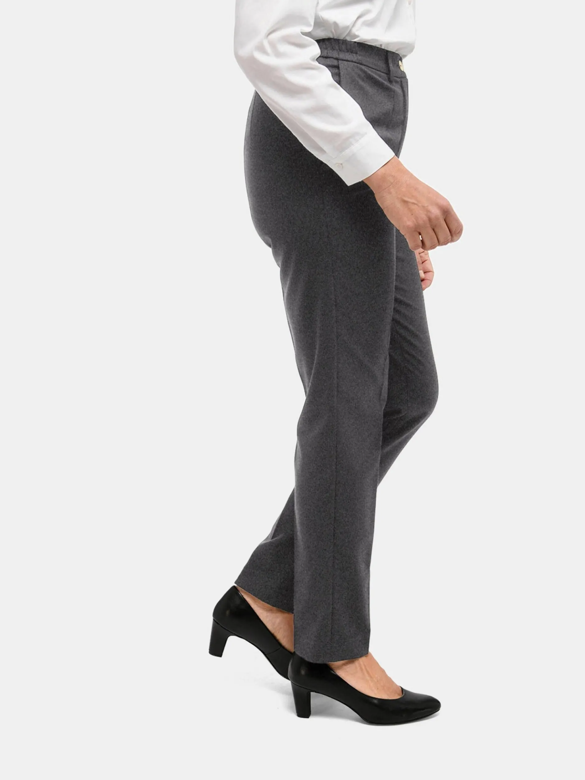 Goldner Damen Stoffhosen in anthrazit
