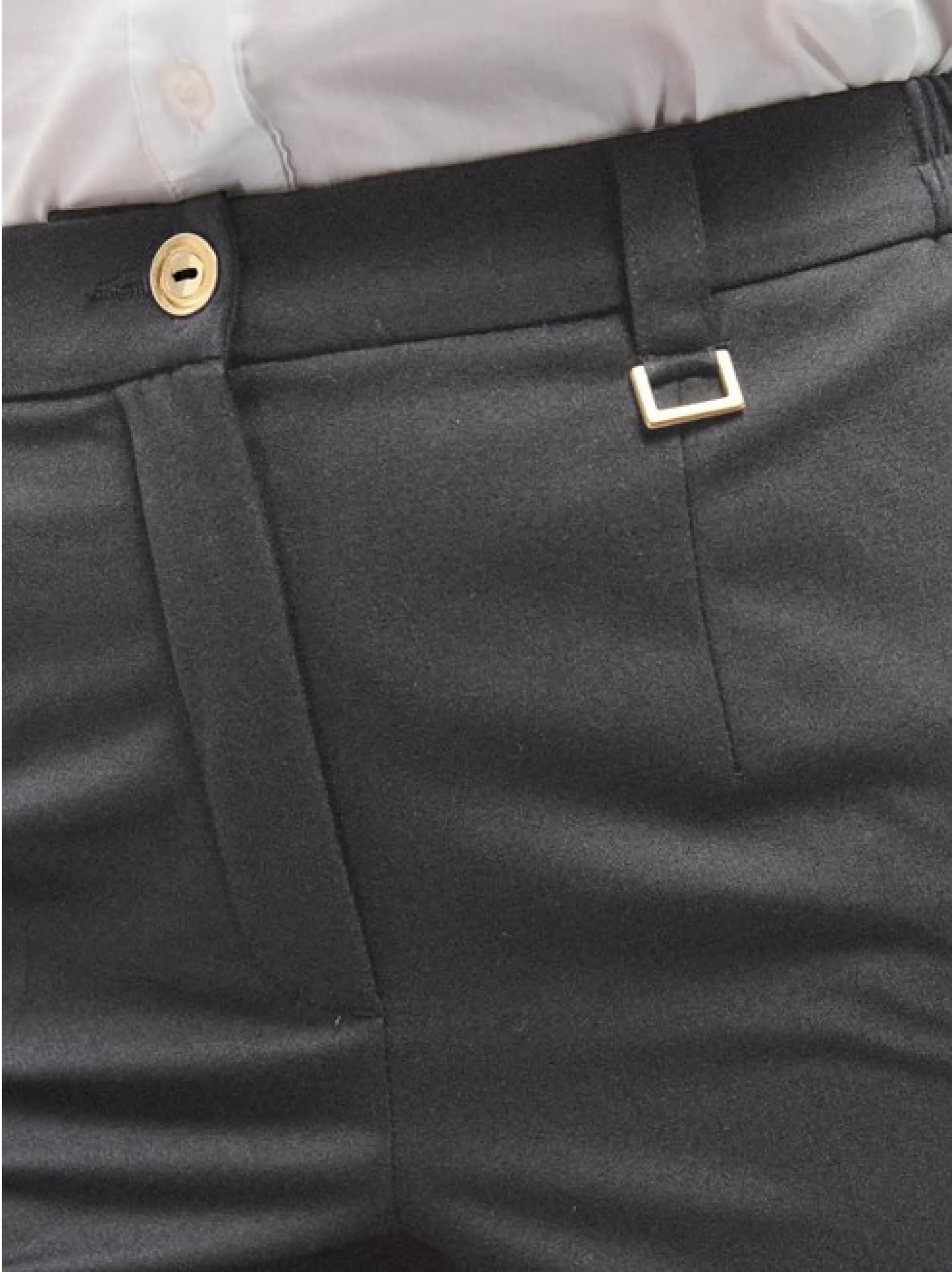 Goldner Damen Stoffhosen in anthrazit