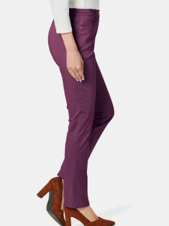 Goldner Damen Stoffhosen in aubergine