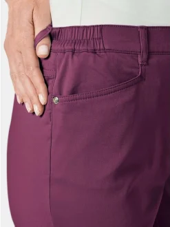 Goldner Damen Stoffhosen in aubergine