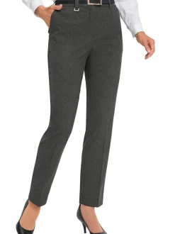 Goldner Damen Stoffhosen in anthrazit