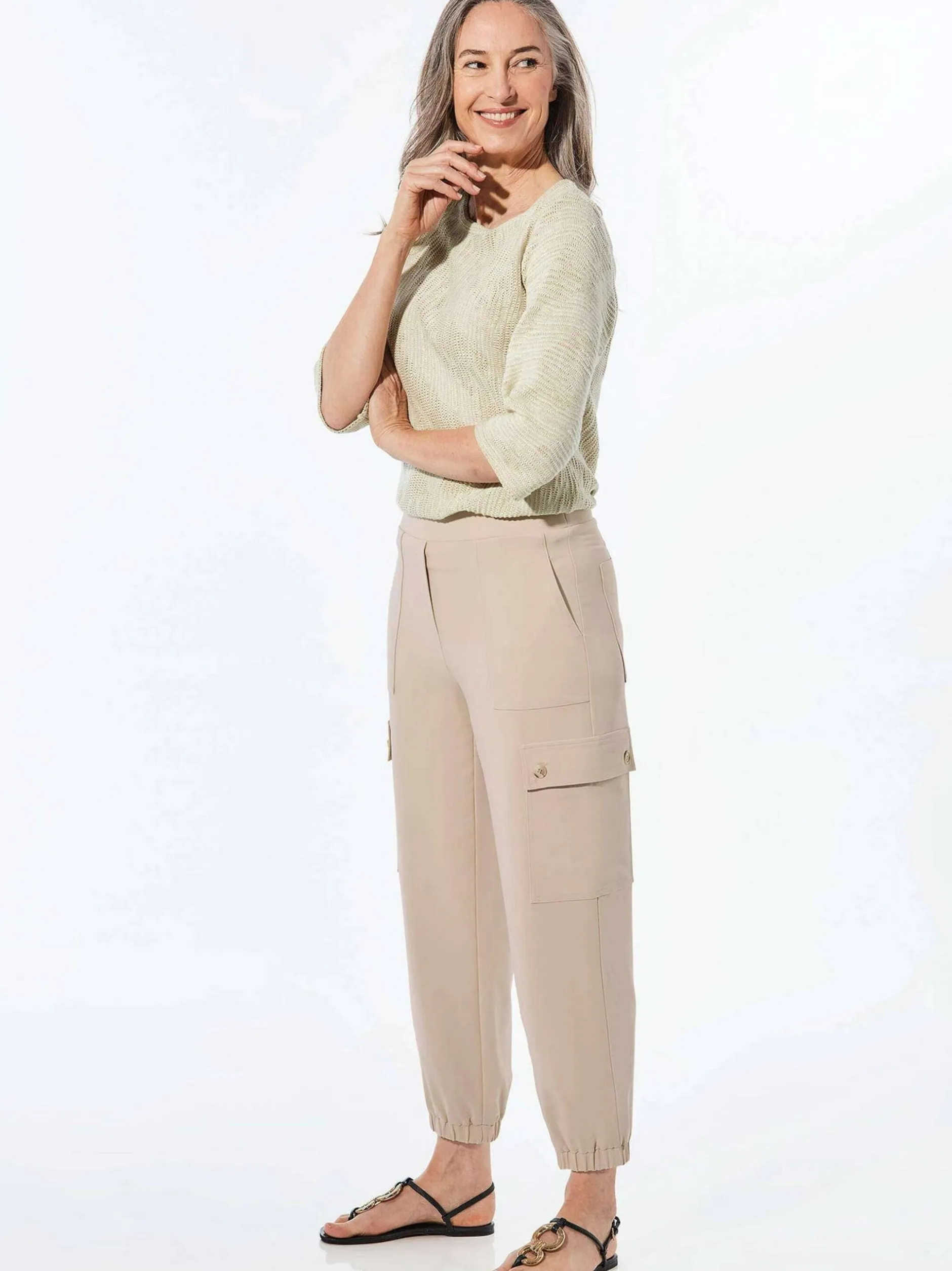 Goldner Damen Stoffhosen in beige