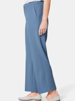 Goldner Damen Stoffhosen in blau