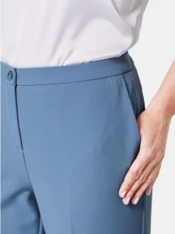 Goldner Damen Stoffhosen in blau