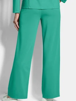 Goldner Damen Stoffhosen in grün