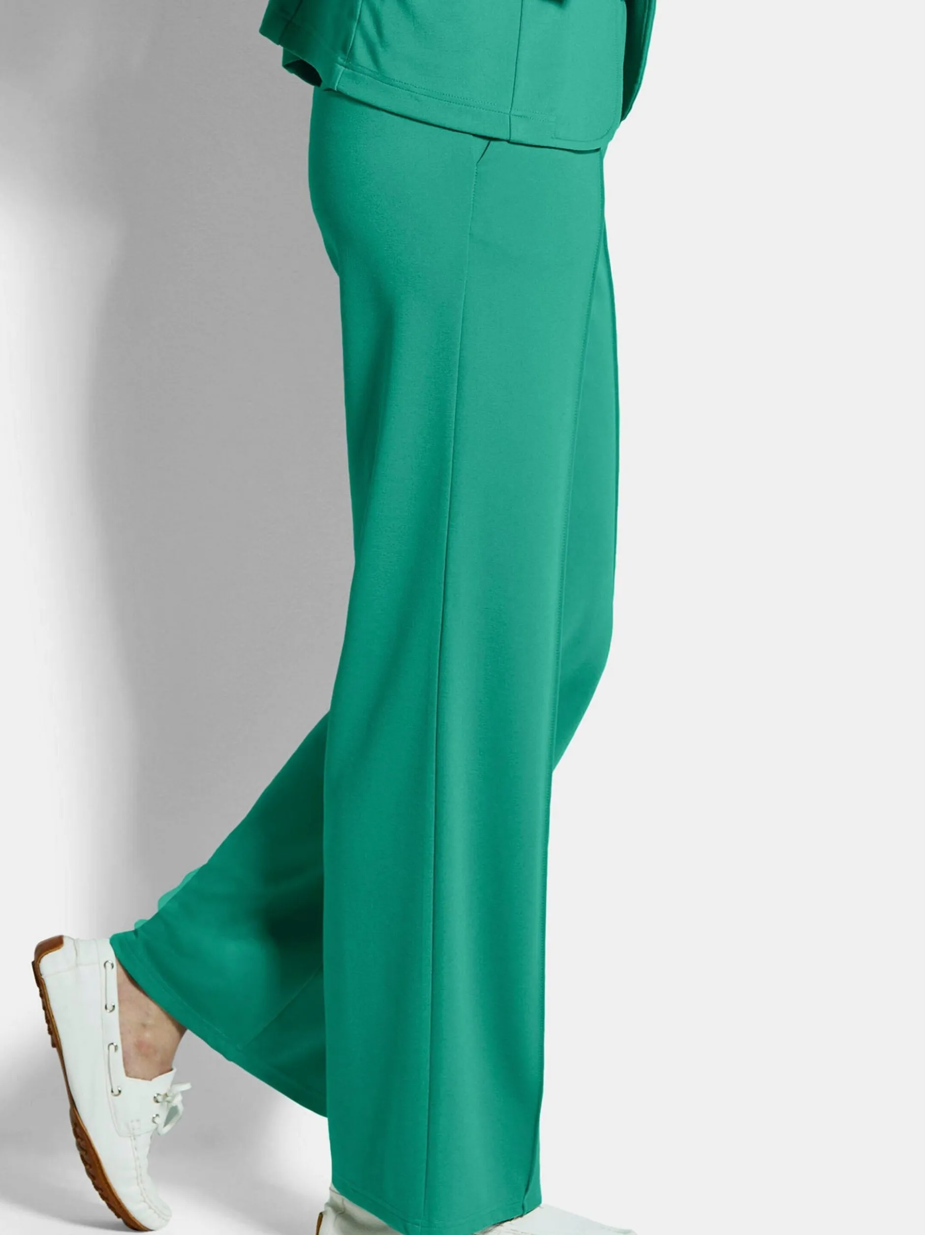 Goldner Damen Stoffhosen in grün