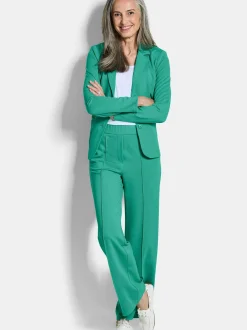 Goldner Damen Stoffhosen in grün