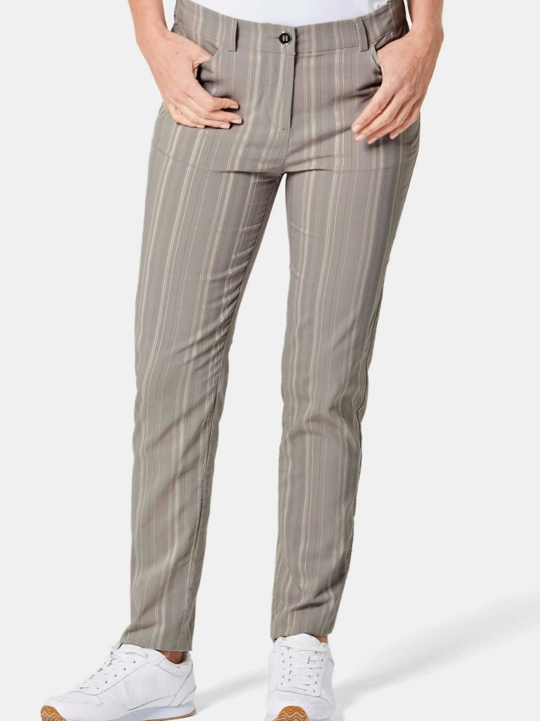 Goldner Damen Stoffhosen in grau