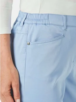 Goldner Damen Stoffhosen in hellblau